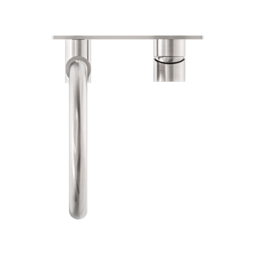 Mecca Wall Basin/Bath Nero Mixer Swivel Spout Handle Up - Brushed Nickel