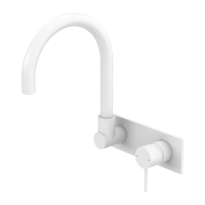 Nero Mecca Wall Basin/Bath Mixer Swivel Spout - Matt White