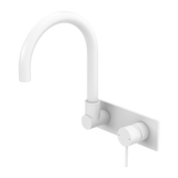 Nero Mecca Wall Basin/Bath Mixer Swivel Spout - Matt White