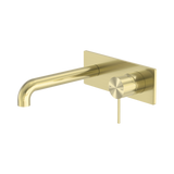 Nero Mecca Wall Basin/Bath Mixer 120Mm - Brushed Gold