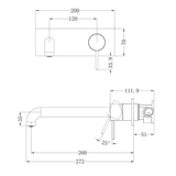 Nero Mecca Wall Basin/Bath Mixer 260Mm - Matte White