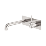 Nero Mecca Wall Basin/Bath Mixer Handle Up 120Mm - Brushed Nickel
