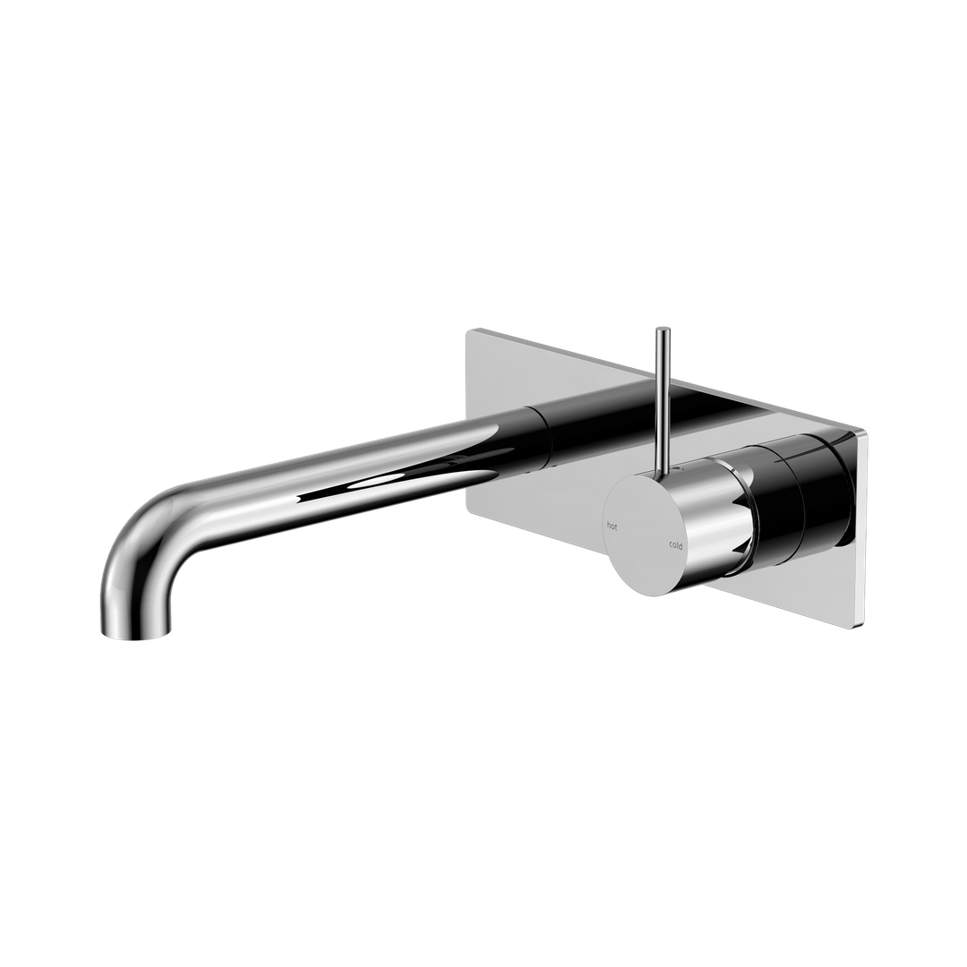Nero Mecca Wall Basin/Bath Mixer Handle Up 120Mm - Chrome