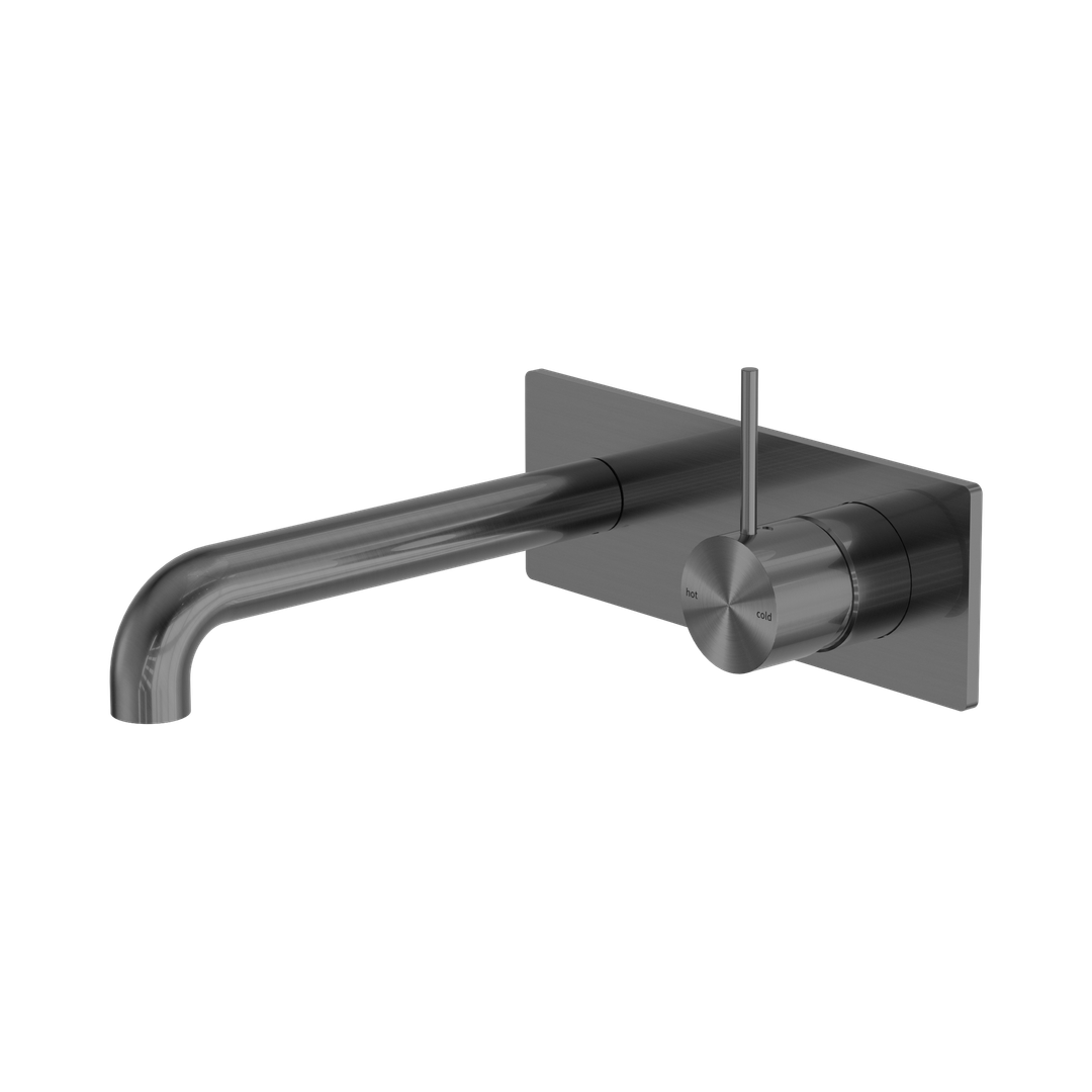 Nero Mecca Wall Basin/Bath Mixer Handle Up 120Mm - Gunmetal