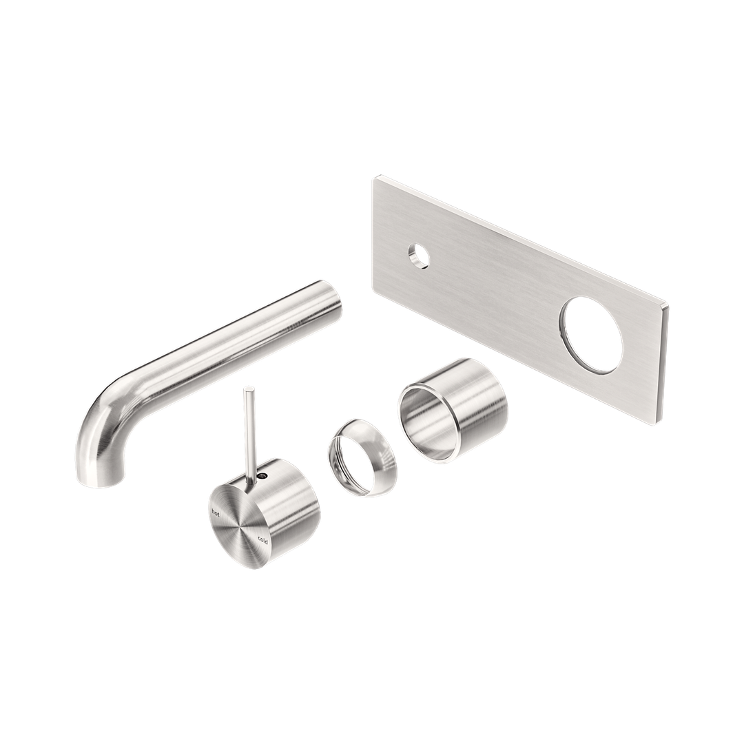 Nero Mecca Wall Basin/Bath Mixer Handle Up 160Mm Trim Kits Only - Brushed Nickel