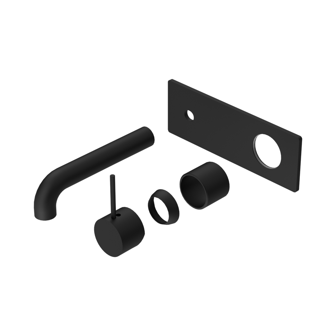 Nero Mecca Wall Basin/Bath Mixer Handle Up 160Mm Trim Kits Only - Matte Black