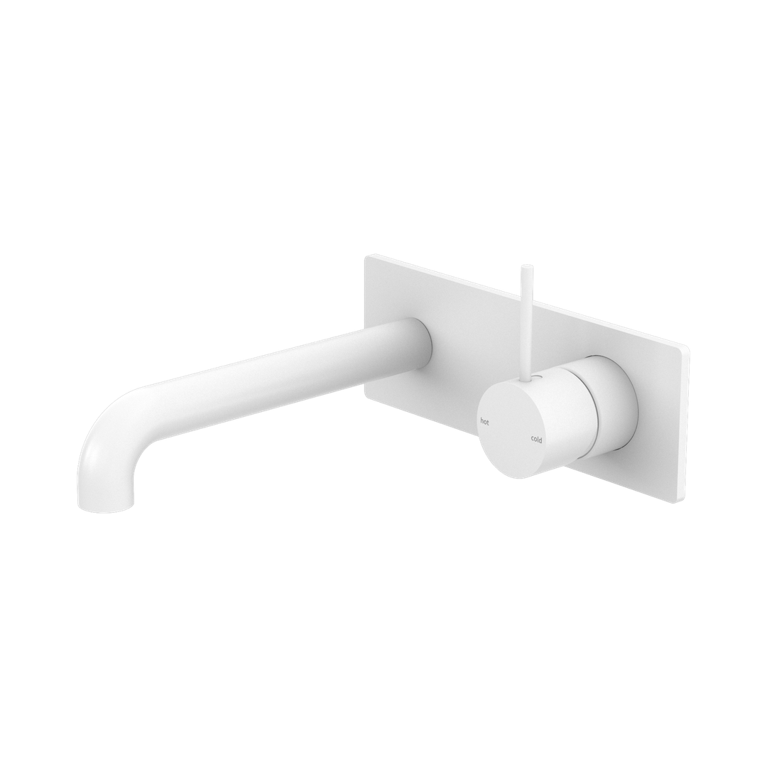 Nero Mecca Wall Basin/Bath Mixer Handle Up 185Mm - Matte White