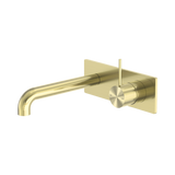 Nero Mecca Wall Basin/Bath Mixer Handle Up 260Mm - Brushed Gold