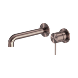 Nero Mecca Wall Basin/Bath Mixer Separate Back Plate 120Mm - Brushed Bronze