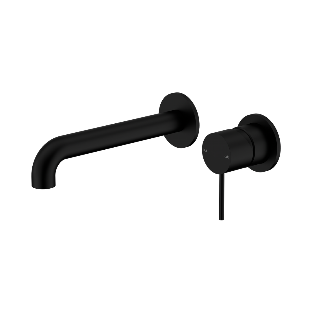 Nero Mecca Wall Basin/Bath Mixer Separate Back Plate 120Mm - Matte Black