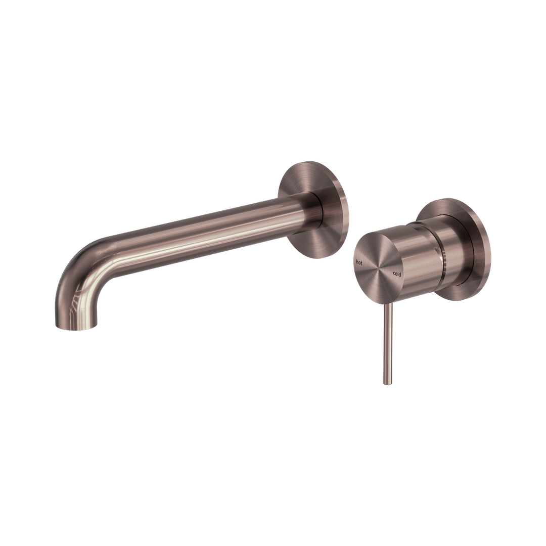 Nero Mecca Wall Basin/Bath Mixer Separate Back Plate 160Mm - Brushed Bronze