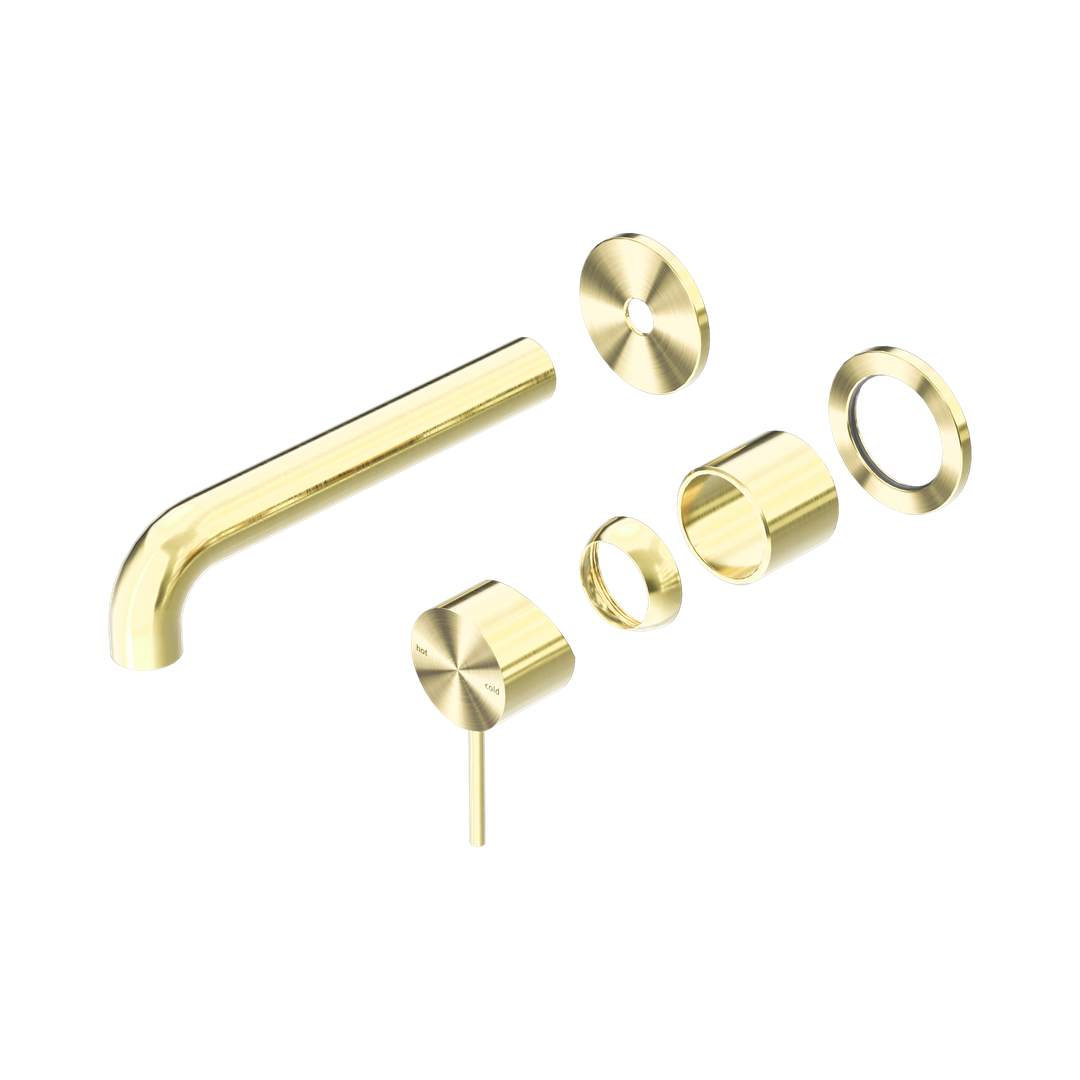 Mecca Wall Basin/Bath Nero Mixer Separate Back Plate 185mm Trim Kits Only - Brushed Gold