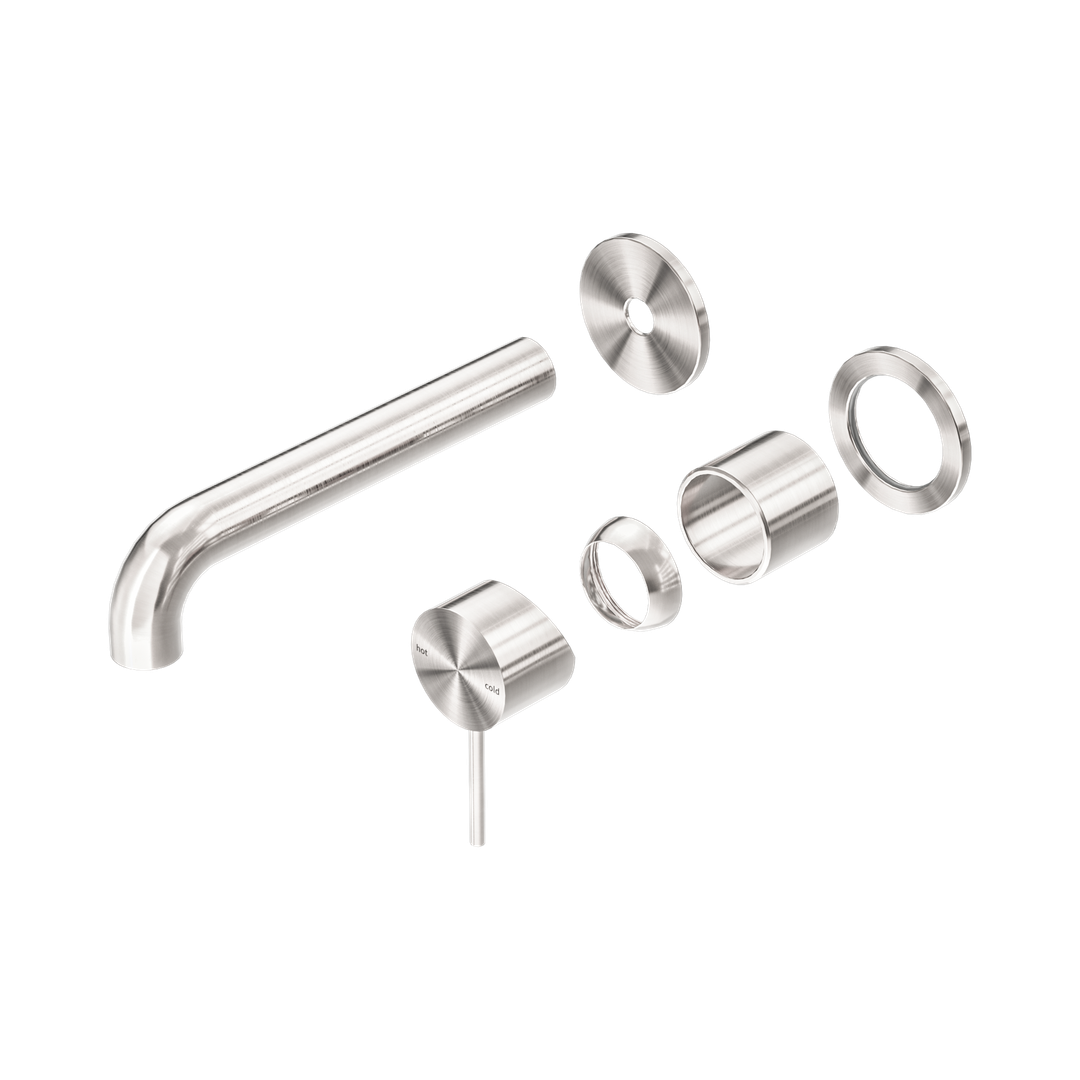 Mecca Wall Basin/Bath Nero Mixer Separate Back Plate 185mm Trim Kits Only - Brushed Nickel