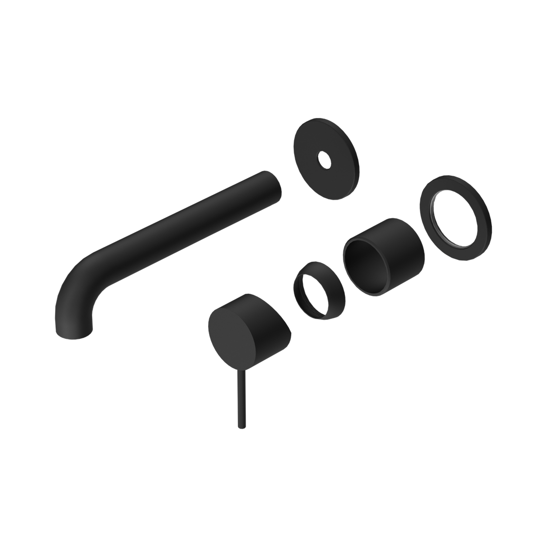 Mecca Wall Basin/Bath Nero Mixer Separate Back Plate 185mm Trim Kits Only - Matte Black