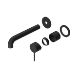 Mecca Wall Basin/Bath Nero Mixer Separate Back Plate 185mm Trim Kits Only - Matte Black