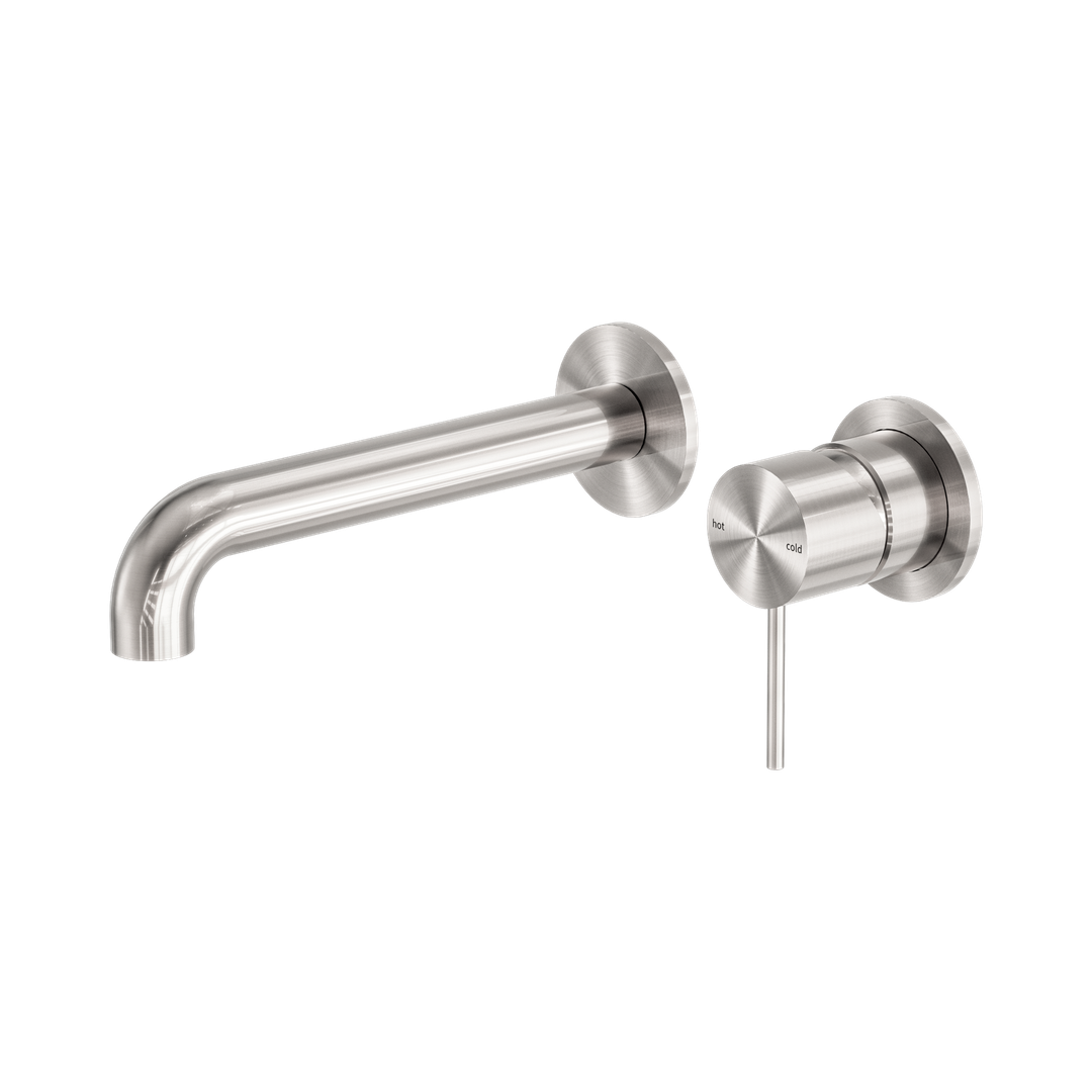 Nero Mecca Wall Basin/Bath Mixer Separate Back Plate 260Mm - Brushed Nickel