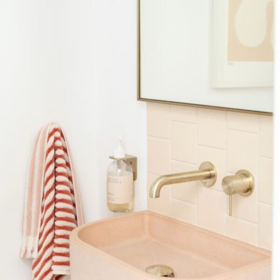 Mecca Wall Basin Nero Mixer Separate Back Plate 185mm Spout - Brushed Gold