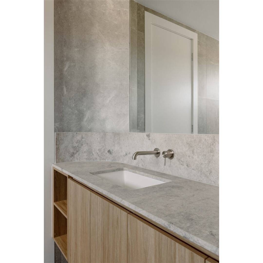 Mecca Wall Basin Nero Mixer Separate Back Plate 185mm Spout - Brushed Nickel