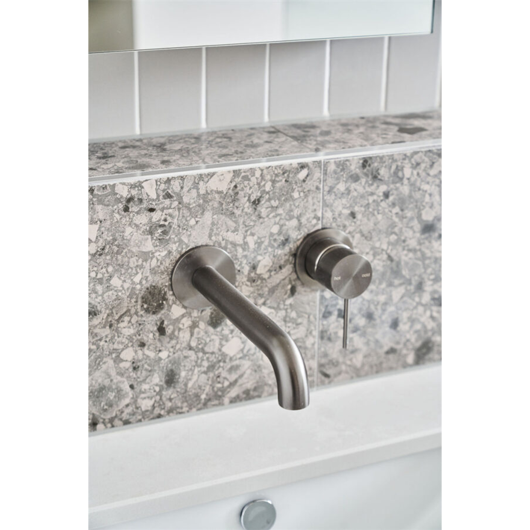 Mecca Wall Basin Nero Mixer Separate Back Plate 185mm Spout - Gun Metal