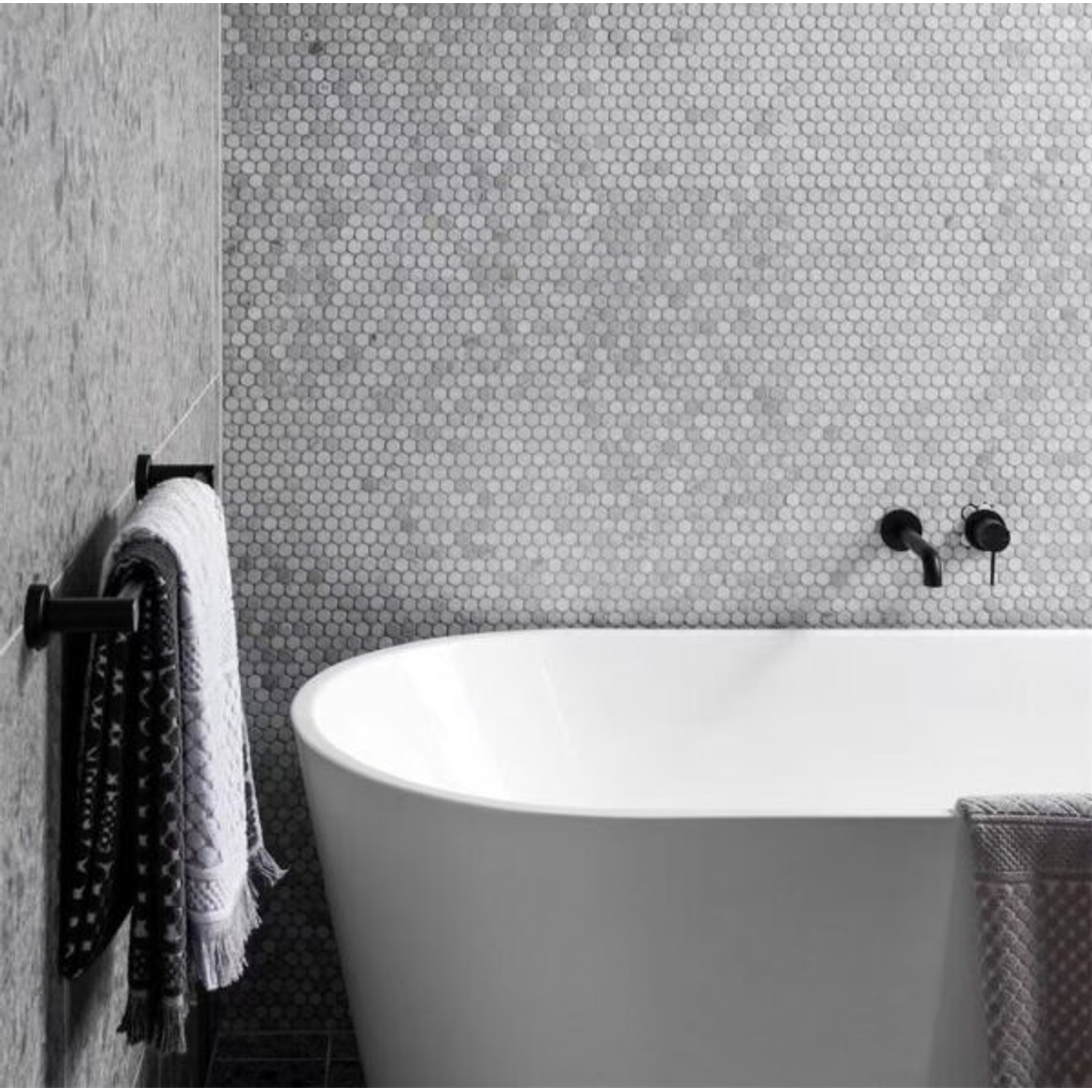 Mecca Wall Basin Nero Mixer Separate Back Plate 185mm Spout - Matt Black