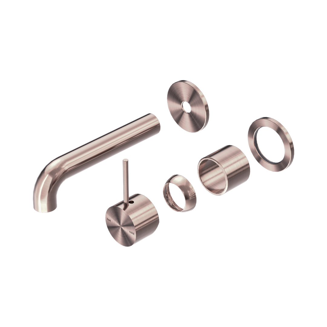 Nero Mecca Wall Basin/Bath Mixer Sep. Back Plate Handle Up 120Mm Trim Kit Only - Brushed Bronze