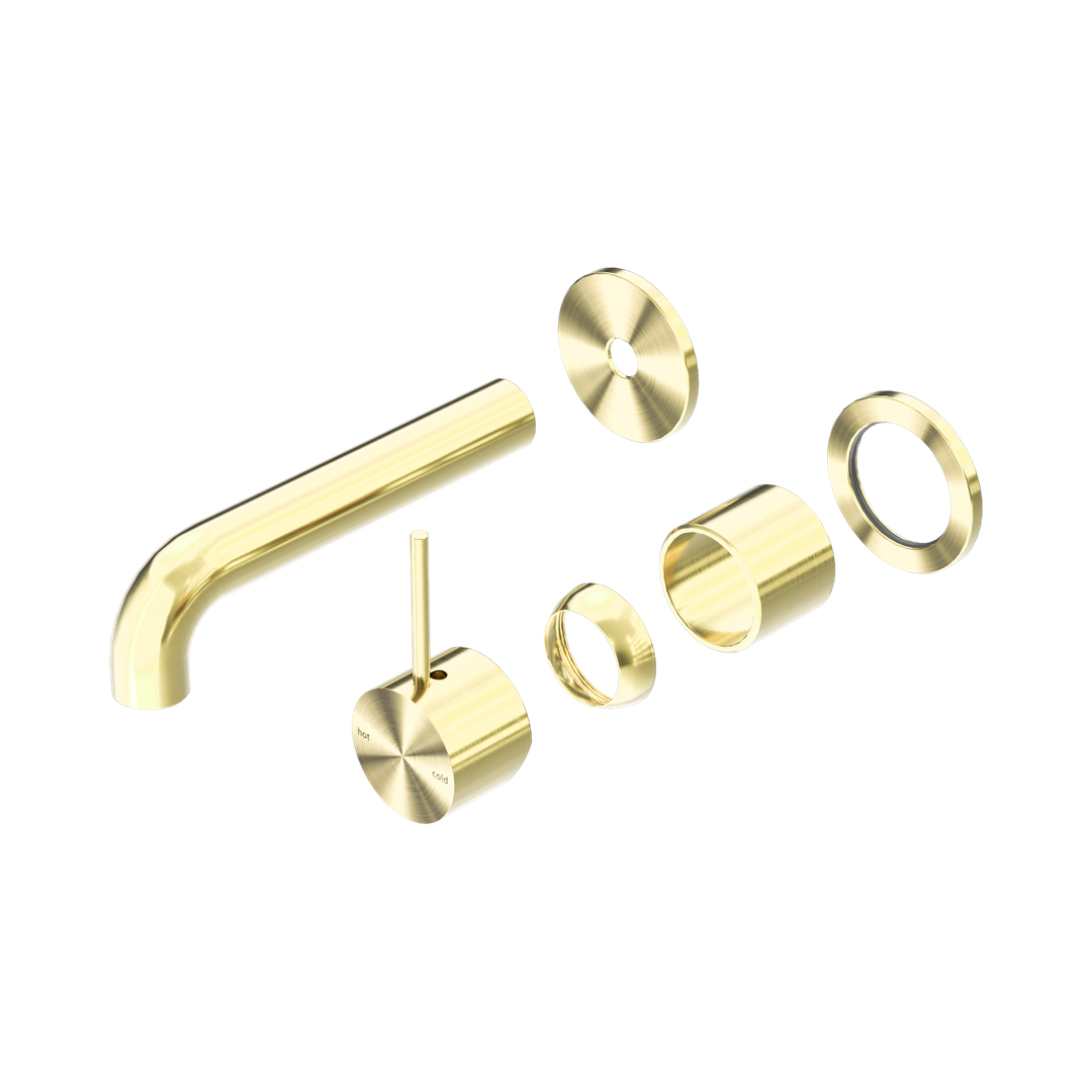 Nero Mecca Wall Basin/Bath Mixer Sep. Back Plate Handle Up 160Mm Trim Kit Only - Brushed Gold