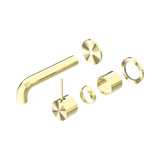 Nero Mecca Wall Basin/Bath Mixer Sep. Back Plate Handle Up 160Mm Trim Kit Only - Brushed Gold