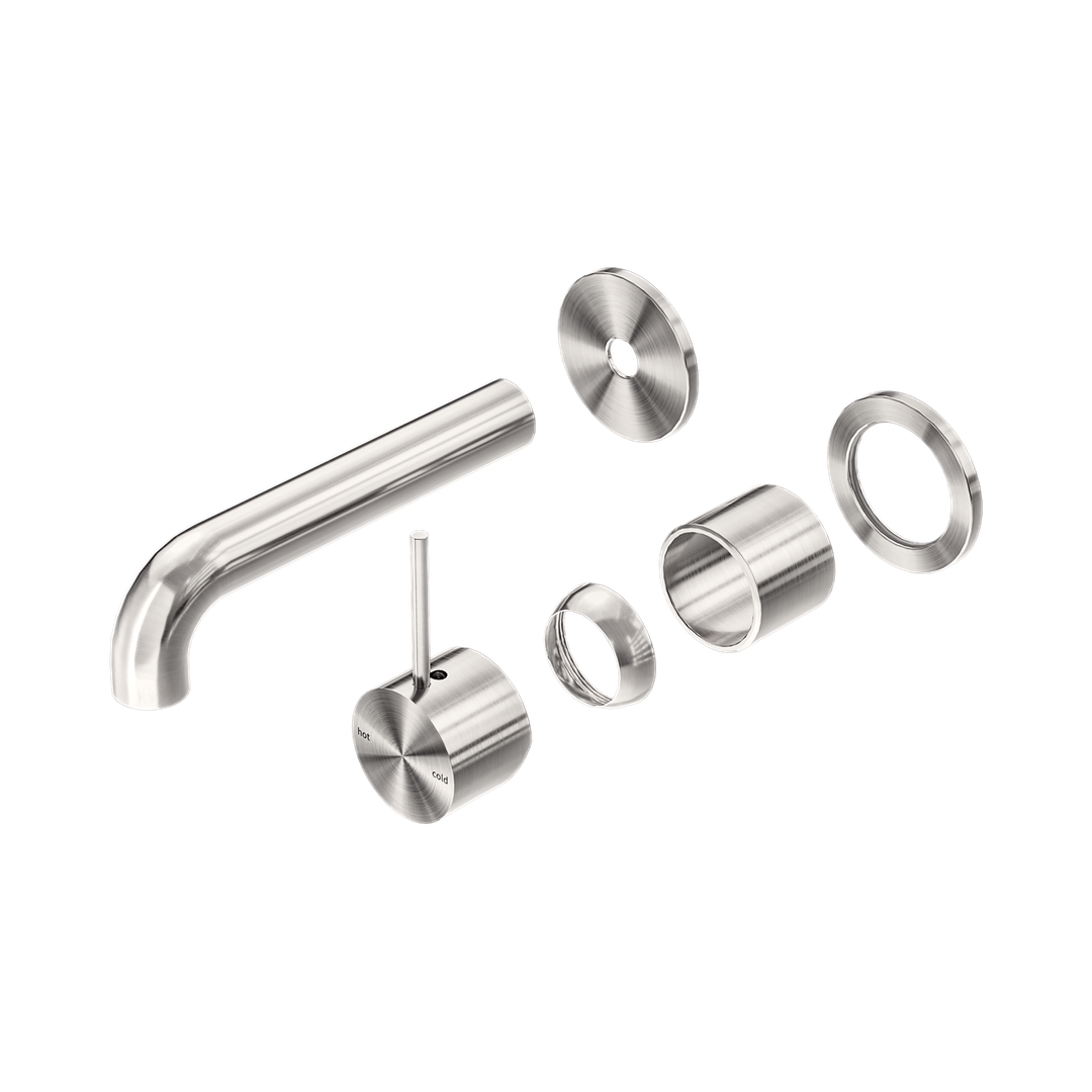 Nero Mecca Wall Basin/Bath Mixer Sep. Back Plate Handle Up 160Mm Trim Kit Only - Brushed Nickel