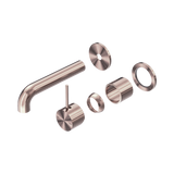 Nero Mecca Wall Basin/Bath Mixer Sep. Back Plate Handle Up 160Mm Trim Kit Only - Brushed Bronze