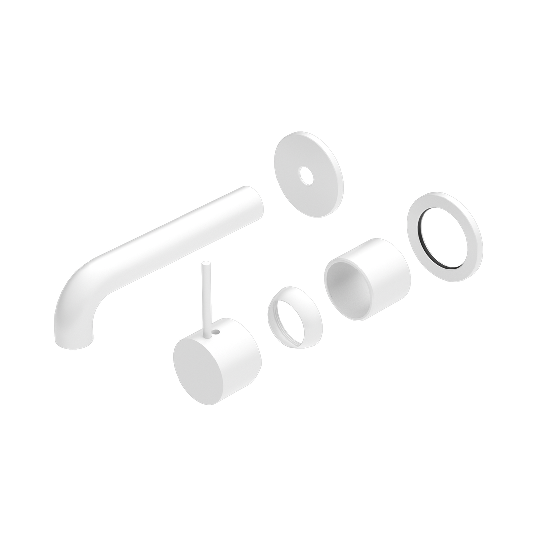 Nero Mecca Wall Basin/Bath Mixer Sep. Back Plate Handle Up 160Mm Trim Kit Only - Matte White