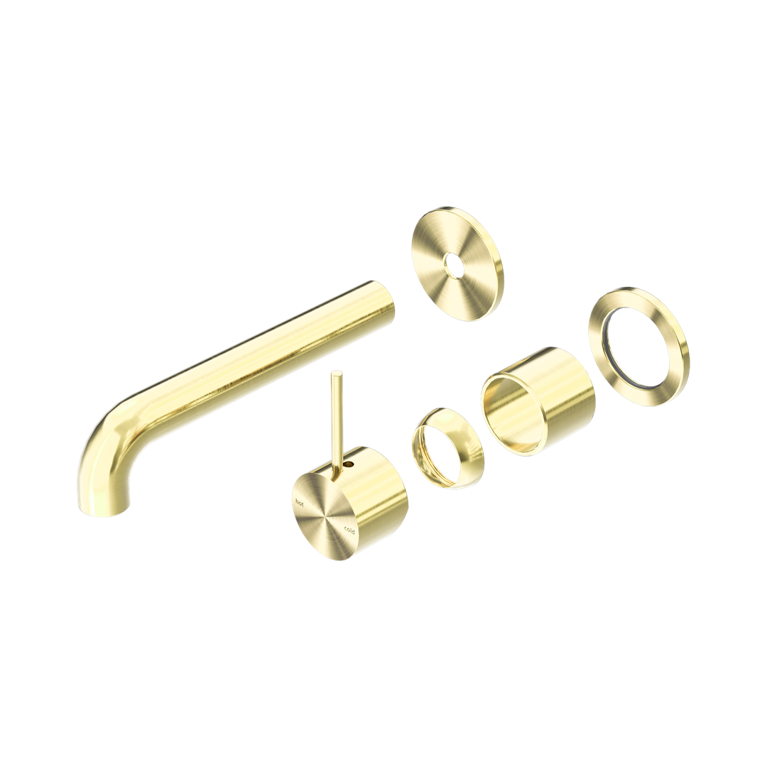 Mecca Wall Nero Mixer Separate Back Plate Handle Up 185mm Trim Kits Only - Brushed Gold