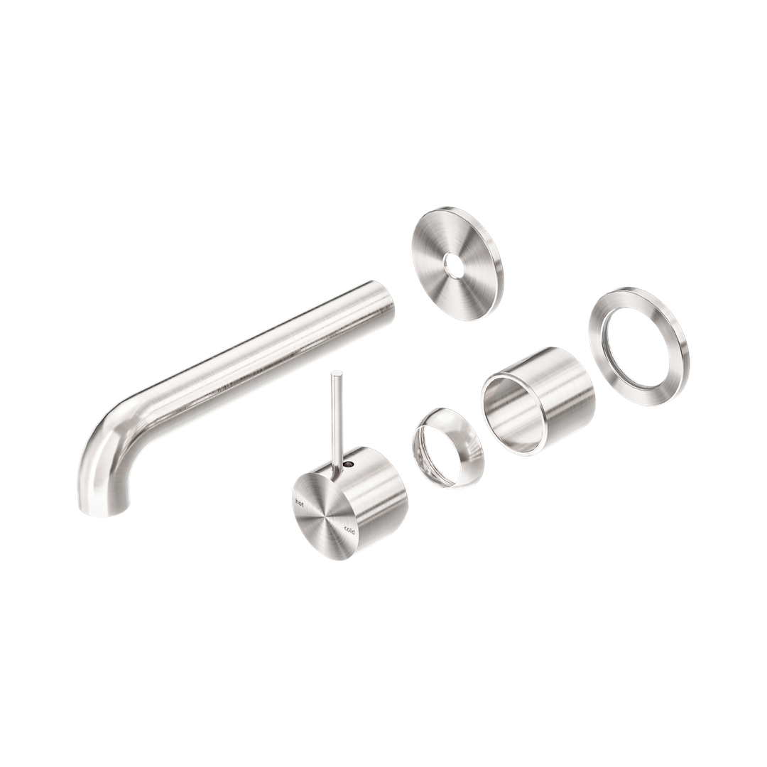 Mecca Wall Nero Mixer Separate Back Plate Handle Up 185mm Trim Kits Only - Brushed Nickel