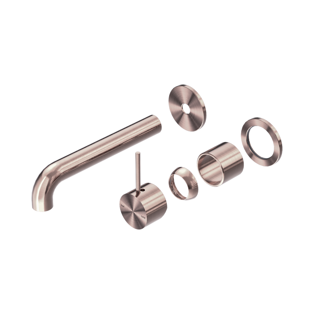 Mecca Wall Nero Mixer Separate Back Plate Handle Up 185mm Trim Kits Only - Brushed Bronze