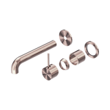 Mecca Wall Nero Mixer Separate Back Plate Handle Up 185mm Trim Kits Only - Brushed Bronze
