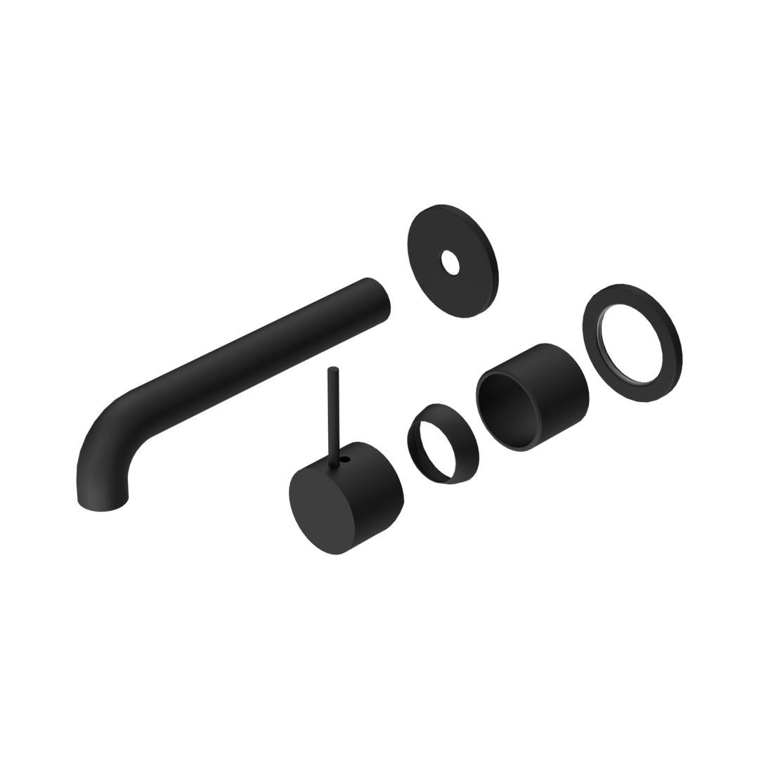 Mecca Wall Nero Mixer Separate Back Plate Handle Up 185mm Trim Kits Only - Matte Black