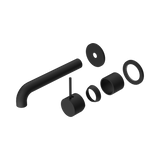 Mecca Wall Nero Mixer Separate Back Plate Handle Up 185mm Trim Kits Only - Matte Black