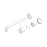 Nero Mecca Wall Basin/Bath Mixer Sep. Back Plate Handle Up 230Mm Trim Kit Only - Matte White