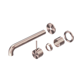 Nero Mecca Wall Basin/Bath Mixer Sep. Back Plate Handle Up 260Mm Trim Kit Only - Brushed Bronze
