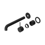 Nero Mecca Wall Basin/Bath Mixer Sep. Back Plate Handle Up 260Mm Trim Kit Only - Matte Black