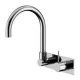 Nero Mecca Wall Basin/Bath Mixer Swivel Spout Handle Up - Chrome