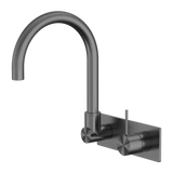 Nero Mecca Wall Basin/Bath Mixer Swivel Spout Handle Up - Gunmetal