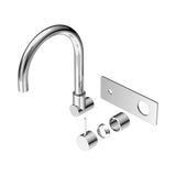 Nero Mecca Wall Basin/Bath Mixer Swivel Spout Handle Up Trim Kits Only - Chrome
