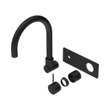 Nero Mecca Wall Basin/Bath Mixer Swivel Spout Handle Up Trim Kits Only - Matte Black