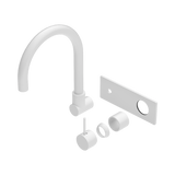 Nero Mecca Wall Basin/Bath Mixer Swivel Spout Handle Up Trim Kits Only - Matte White