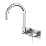 Nero Mecca Wall Basin/Bath Mixer Swivel Spout - Brushed Nickel