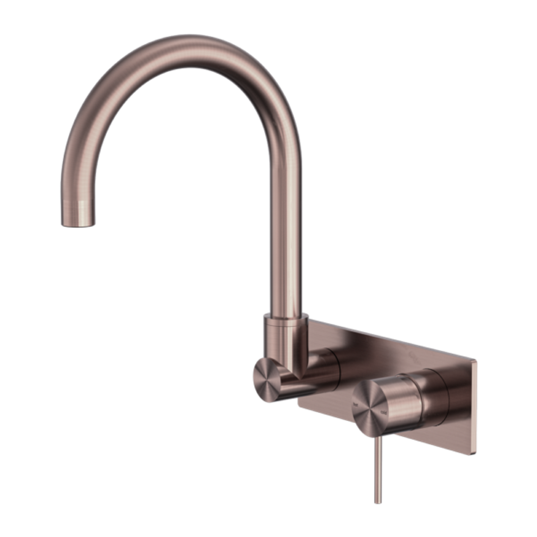 Nero Mecca Wall Basin/Bath Mixer Swivel Spout - Brushed Bronze