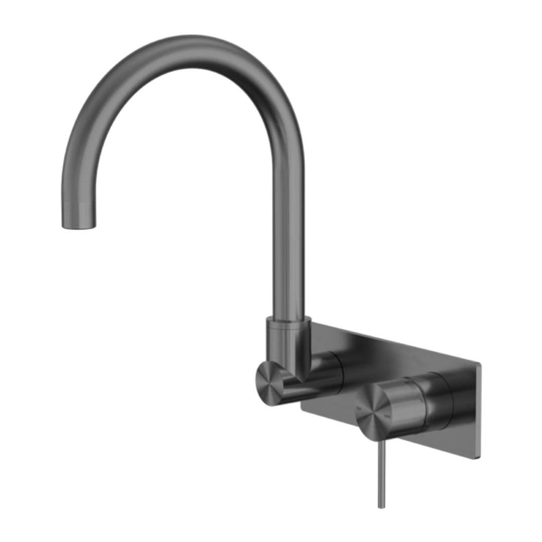 Nero Mecca Wall Basin/Bath Mixer Swivel Spout - Gunmetal