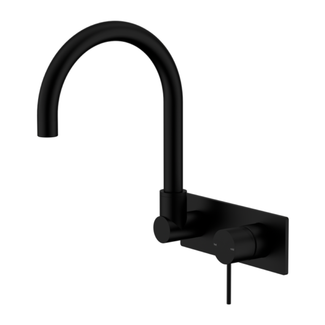 Nero Mecca Wall Basin/Bath Mixer Swivel Spout - Matt Black