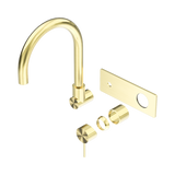 Nero Mecca Wall Basin/Bath Mixer Swivel Spout Trim Kits Only - Brushed Gold