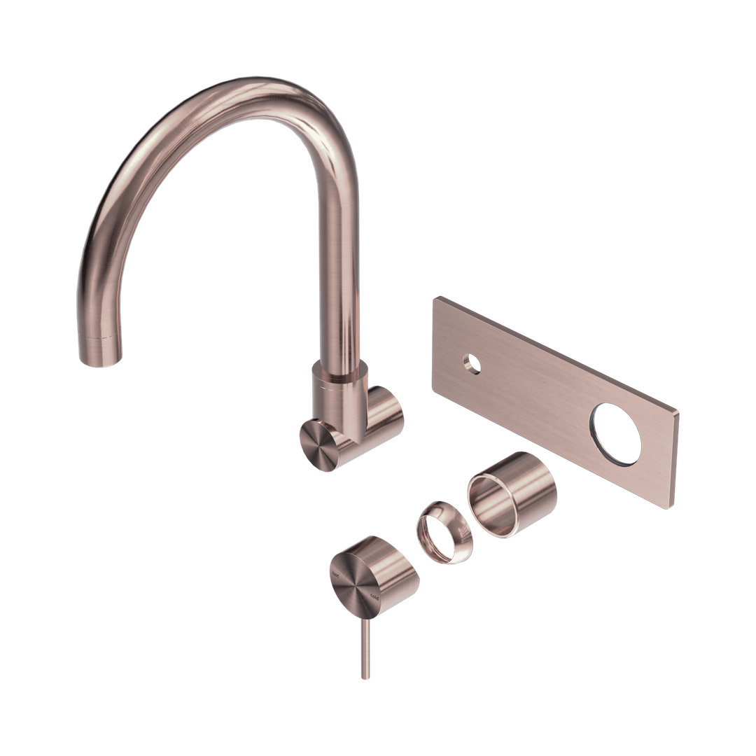 Nero Mecca Wall Basin/Bath Mixer Swivel Spout Trim Kits Only - Brushed Bronze